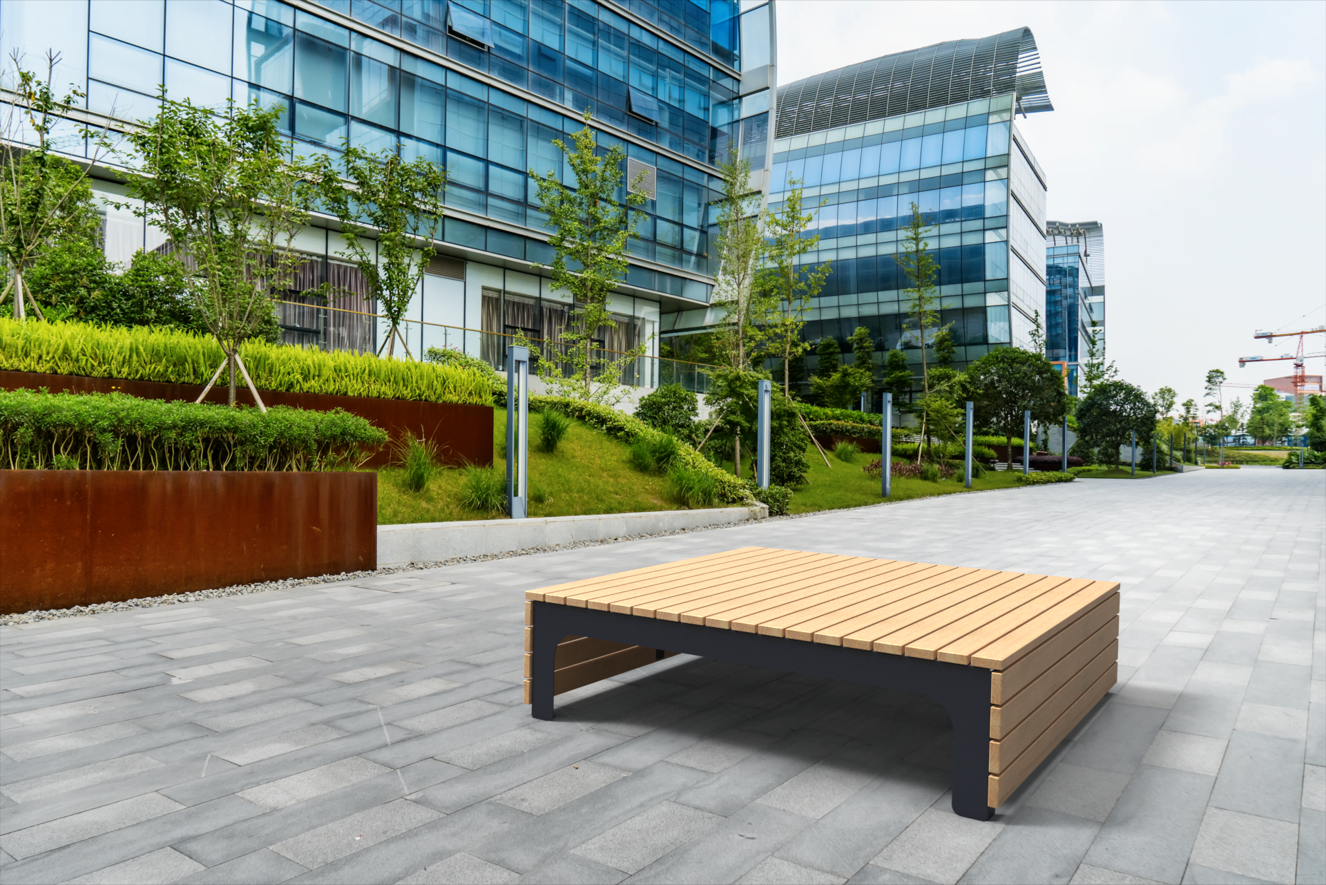 Zwarte Poef BLOCKS II van Inter Design in de omgeving