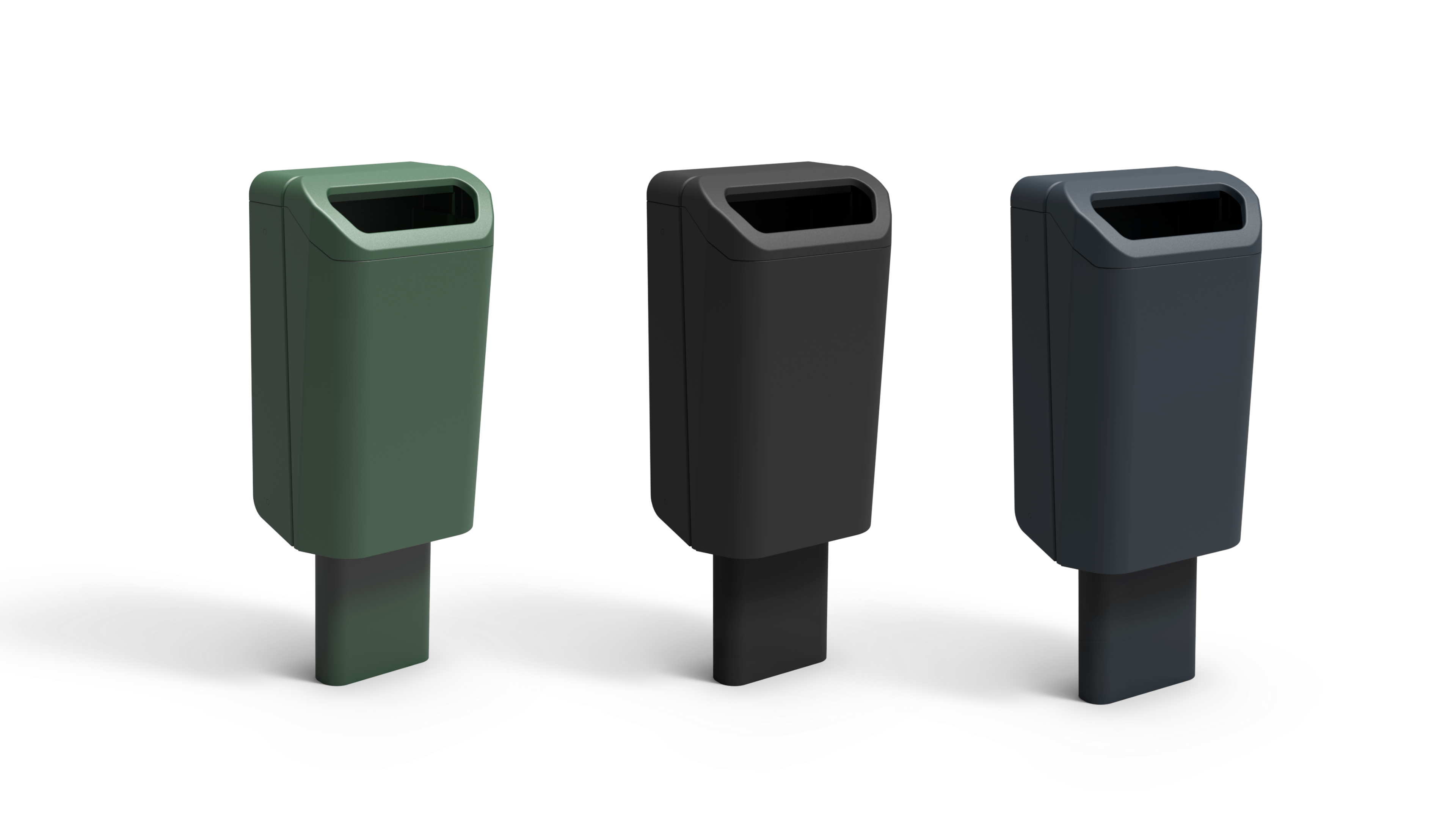 Dulce afvalbak 50L in RAL6009, RAL9005, RAL7016