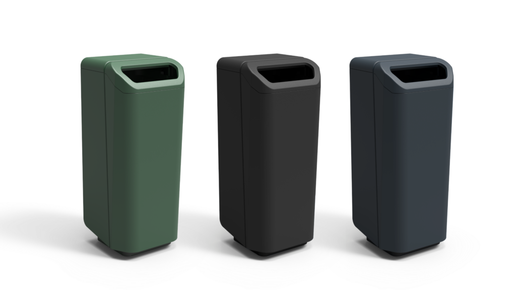 Afvalbak Dulce 100L op designvoet - 3 kleuren