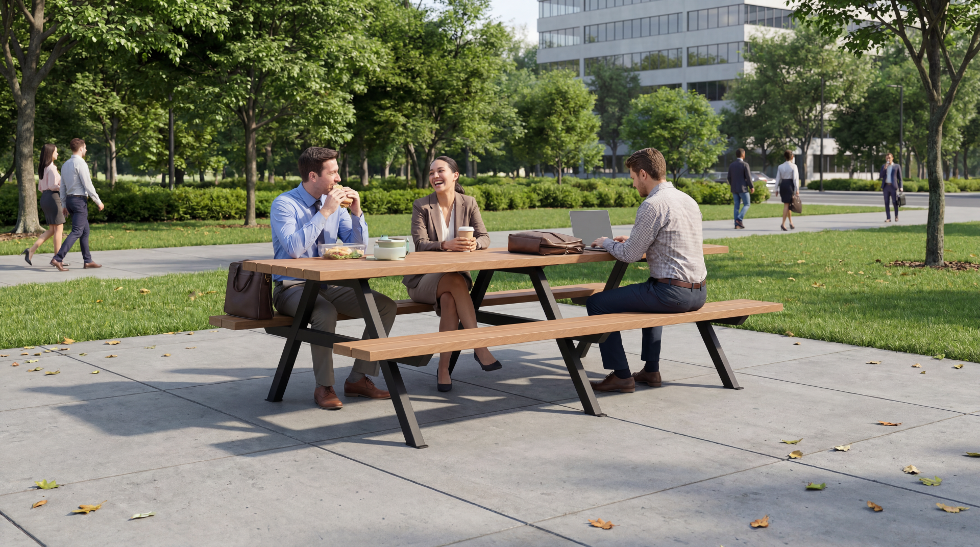 Grote picknicktafel openbare ruimte